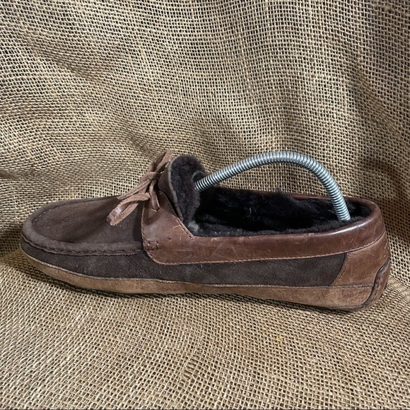 Ugh Byron Suede Leather Slipper Moccasin Slip on - Picture 2 of 9